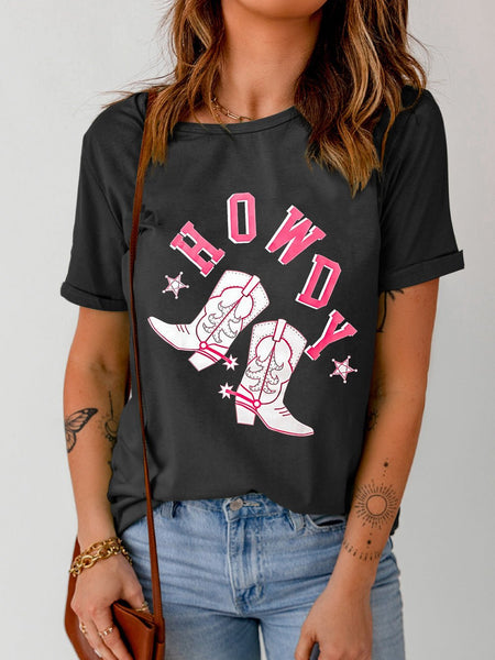 HOWDY Cowboy Boots Graphic Tee - Opulent EmpireHOWDY Cowboy Boots Graphic TeeOpulent Empire