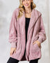 H&T Faux Fur Open Front Hooded Jacket - Opulent EmpireH&T Faux Fur Open Front Hooded JacketOpulent Empire