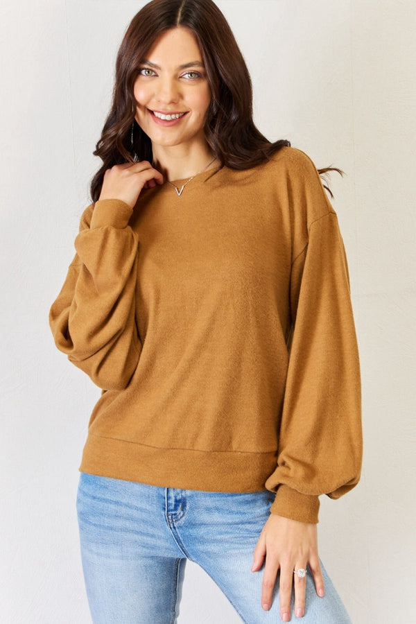 HYFVE Round Neck Long Sleeve Top - Opulent EmpireHYFVE Round Neck Long Sleeve TopOpulent Empire