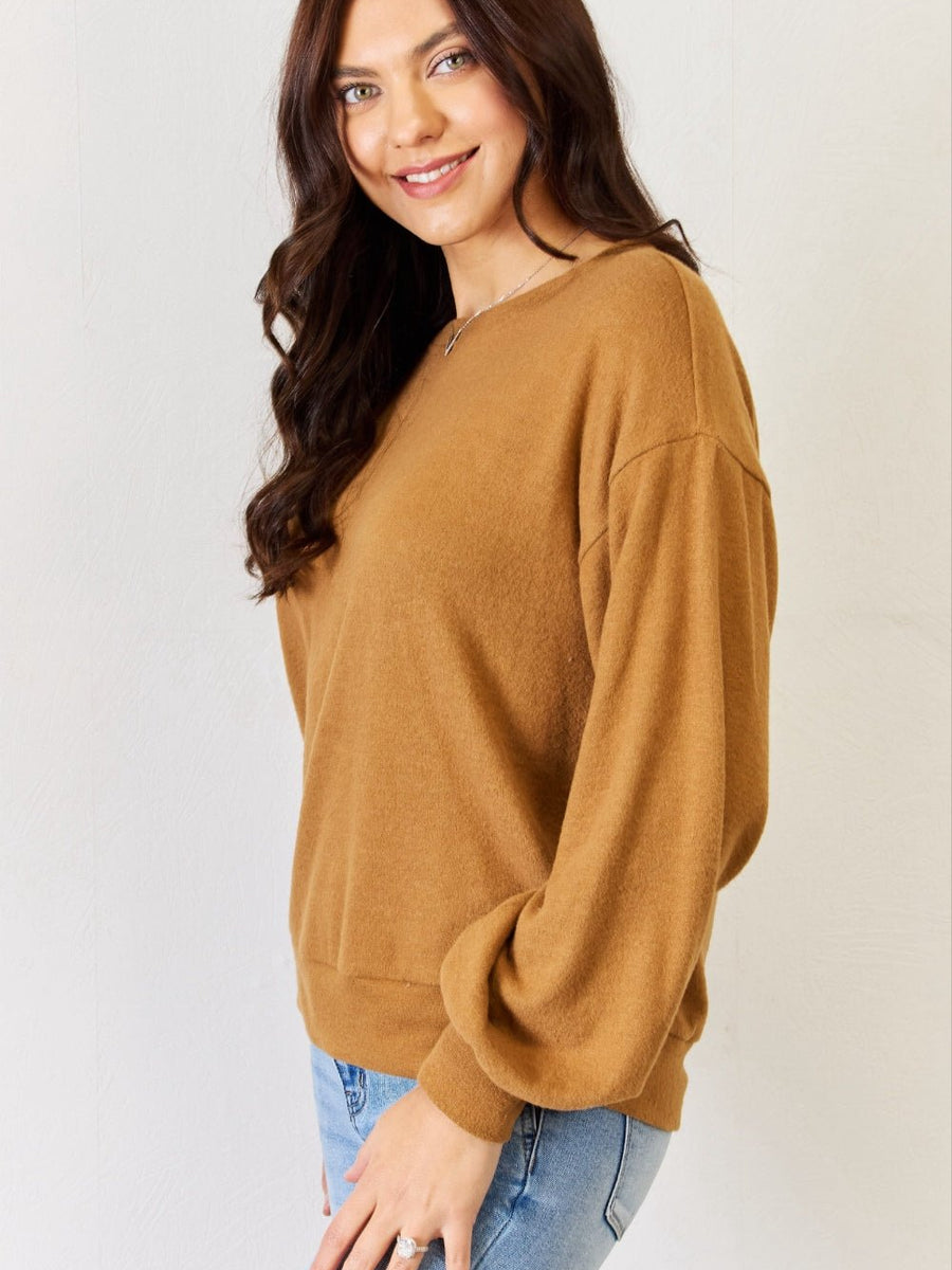 HYFVE Round Neck Long Sleeve Top - Opulent EmpireHYFVE Round Neck Long Sleeve TopOpulent Empire