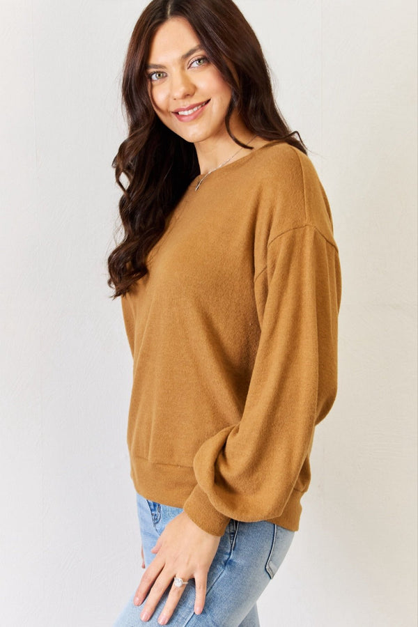 HYFVE Round Neck Long Sleeve Top - Opulent EmpireHYFVE Round Neck Long Sleeve TopOpulent Empire