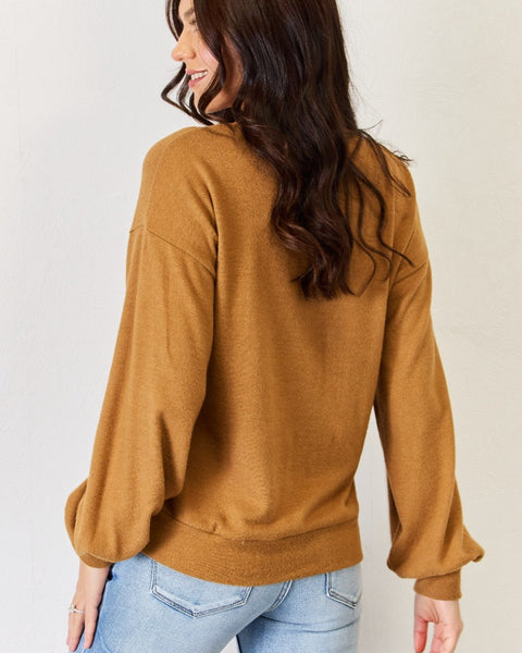 HYFVE Round Neck Long Sleeve Top - Opulent EmpireHYFVE Round Neck Long Sleeve TopOpulent Empire