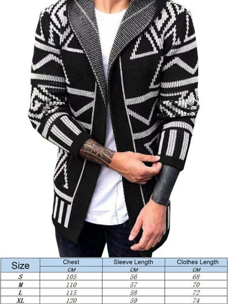 Autumn And Winter Models Cardigan Sweater In The Long Jacquard Knitwear Jacket