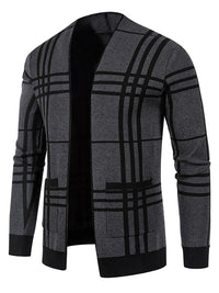 Finley Rousseau — Men Casual Plaid Open Front Cardigan