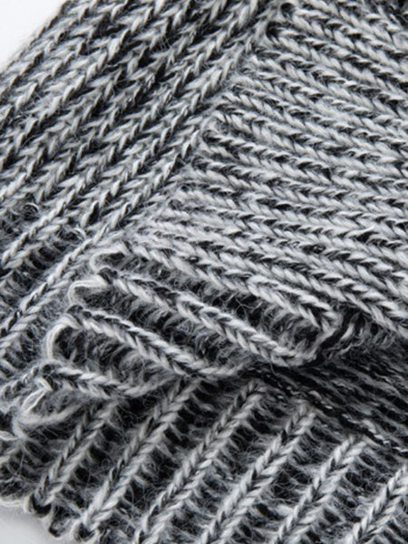 Men's Mid Length Hooded Knit Cardigan Horn Buckle Hooded Long Sweater