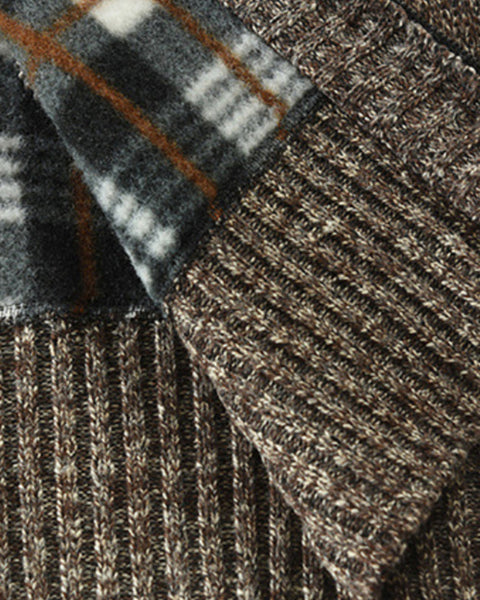 Men's New Sweater Cardigan Colorblock Standing Collar Sweater