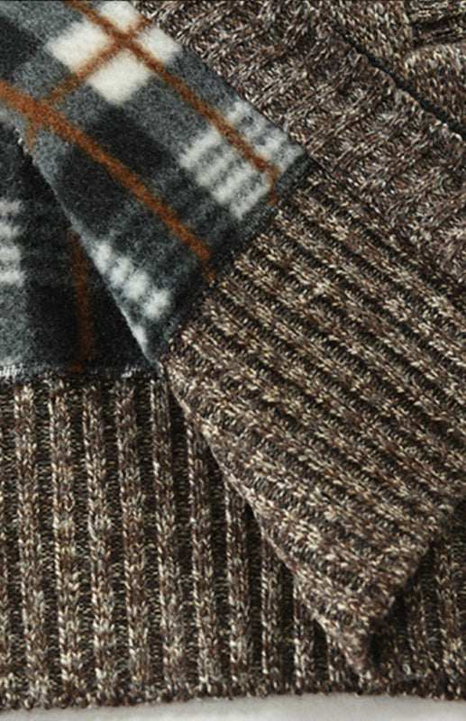 Remy Beaumont — Men's New Sweater Cardigan Colorblock Standing Collar Sweater, alternate view 2