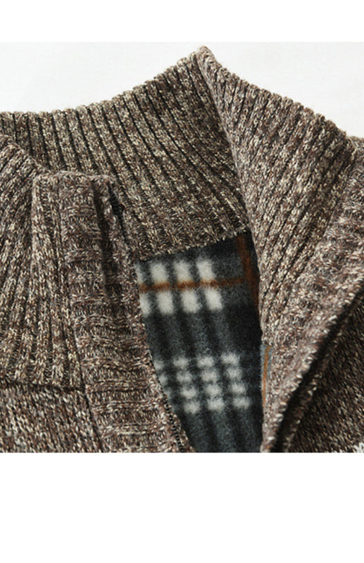 Remy Beaumont — Men's New Sweater Cardigan Colorblock Standing Collar Sweater, alternate view 3