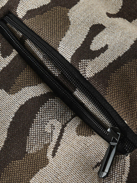 Men's Hooded Sweater Cardigan Camo Hooded Athleisure Sweater