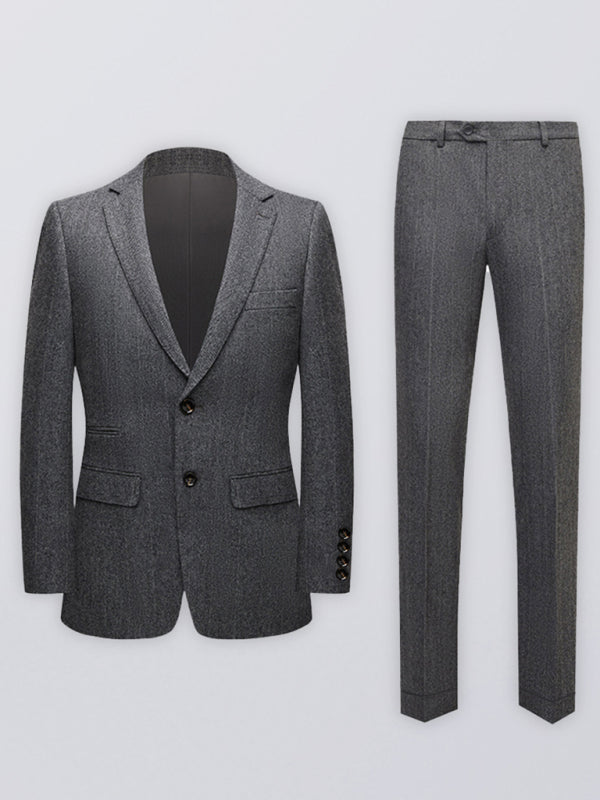 Vincenzo Laurent — Four Seasons Lapel Collar Solid Wool Regular Sleeve Coat