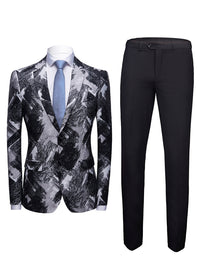 Sebastian Beaumont — Abstract Print Lapel Collar Blazer Suit Set