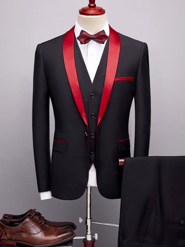 Men's Stylish Lapel Collar Business Suit - Opulent Empire