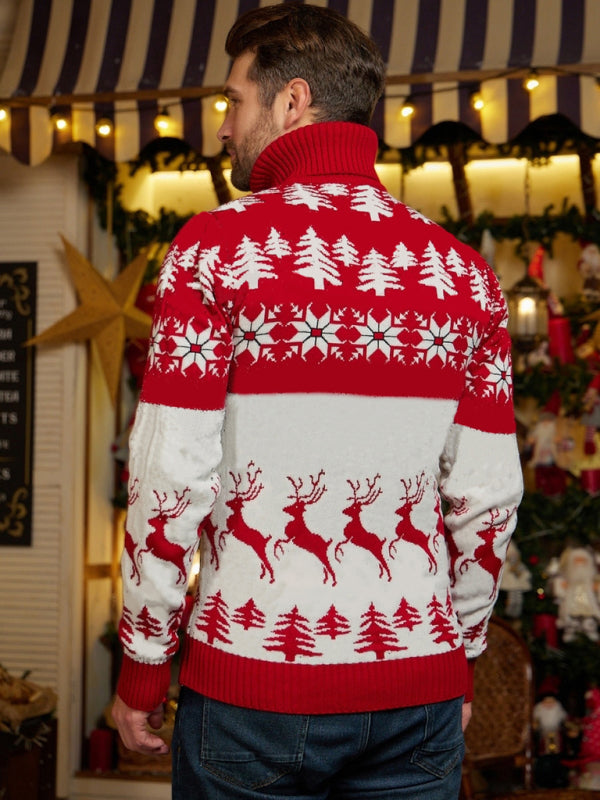 Marlowe Rivière — High Neck Christmas Theme Jacquard Couple Long Sleeve Sweater, alternate view 8