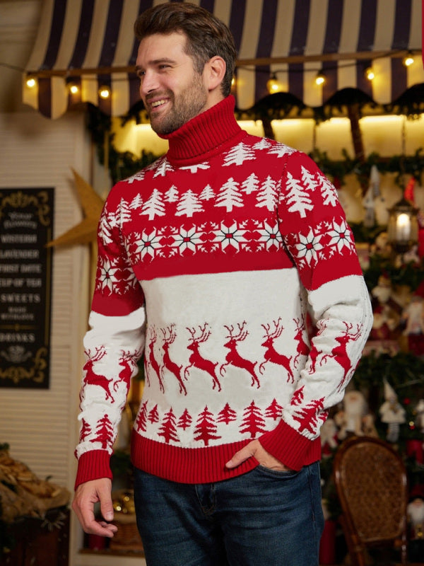 Marlowe Rivière — High Neck Christmas Theme Jacquard Couple Long Sleeve Sweater, alternate view 7