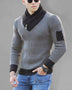 British Plus Size Men's Sweater Pullover Long Sleeve Scarf Turtleneck Men's Knitwear
