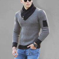 Dominic Beaumont — British Plus Size Men's Sweater Pullover Long Sleeve Scarf Turtleneck Men's Knitwear