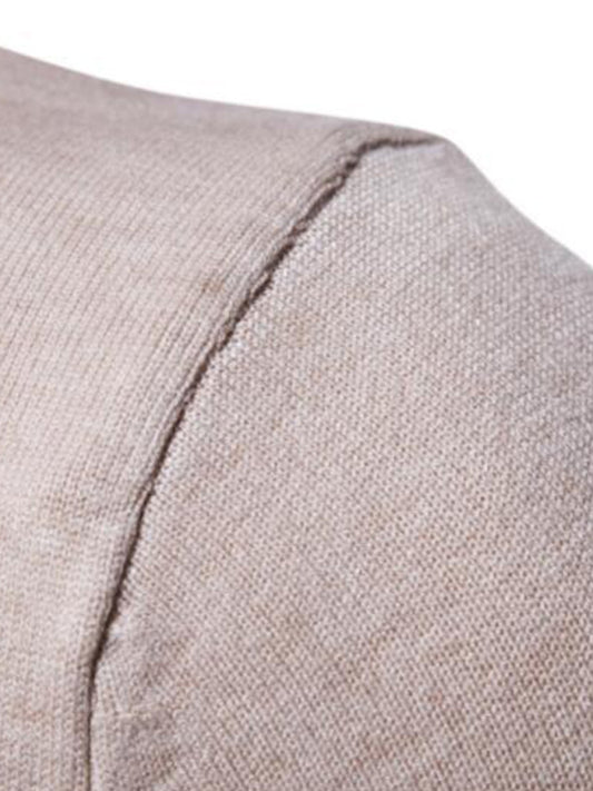 Lapel collar all-match wool men's thick bottoming knitted sweater