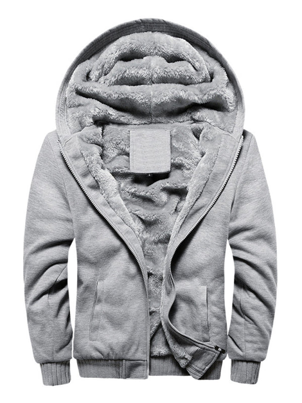 Lucian Laurent — Men's Sweater Hooded Loose Sports Fleece Thickening Men's Coat, alternate view 4