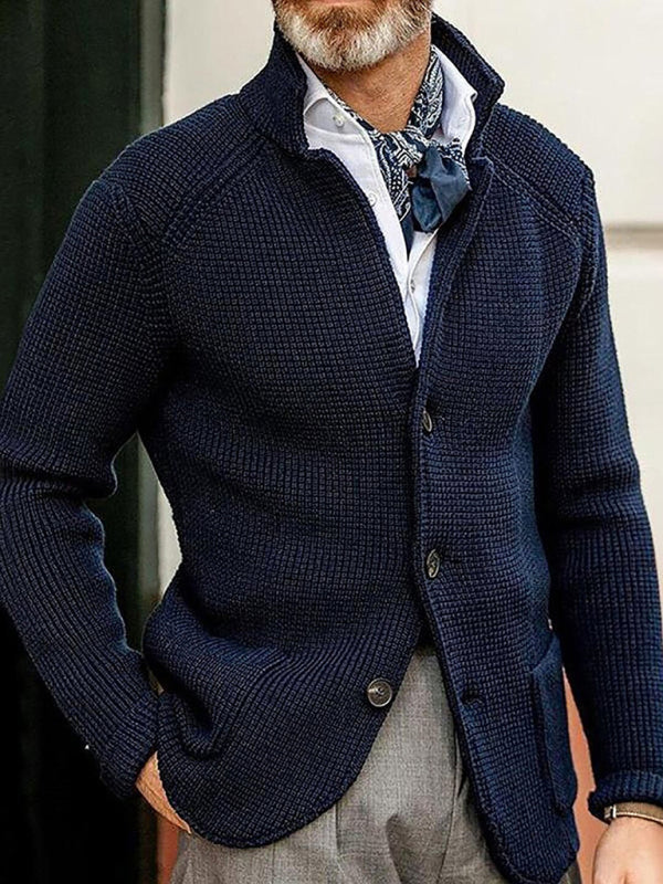 Theodore Laurent — Sweater Winter Sweater Stand Collar Cardigan Foreign Trade Men's Knitted Jacket