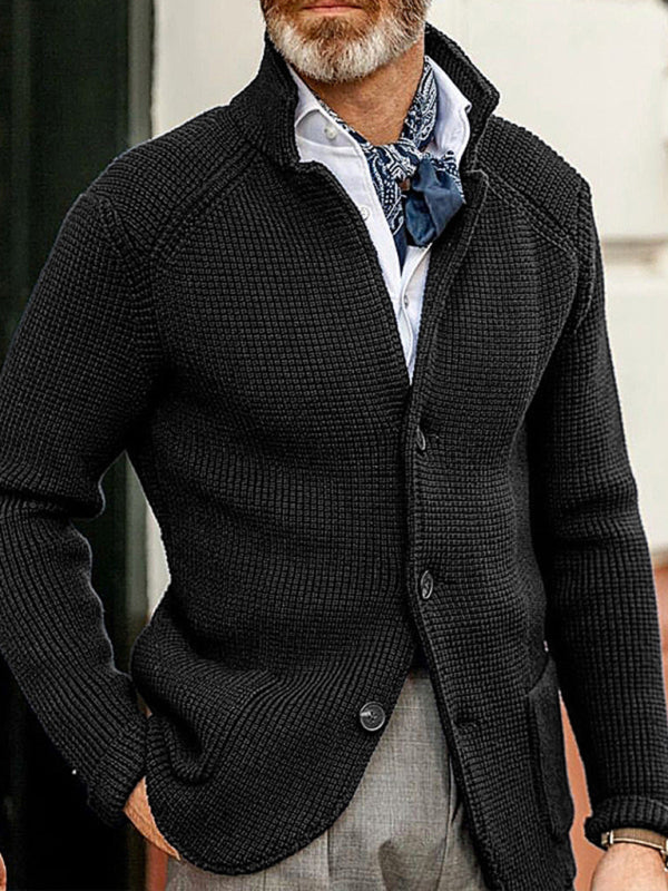 Theodore Laurent — Sweater Winter Sweater Stand Collar Cardigan Foreign Trade Men's Knitted Jacket, alternate view 4