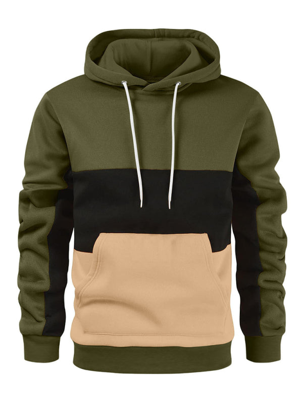 Caspian Beaumont — Men's Color Block Color Contrast Long Sleeve Hooded Sweatshirt, alternate view 2