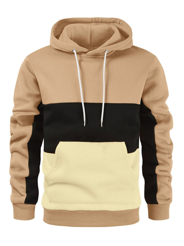 Caspian Beaumont — Men's Color Block Color Contrast Long Sleeve Hooded Sweatshirt