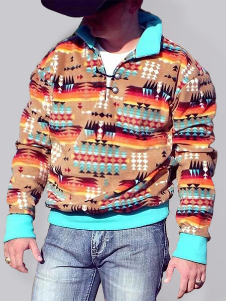 Fashion casual pullover long-sleeved sweater print top