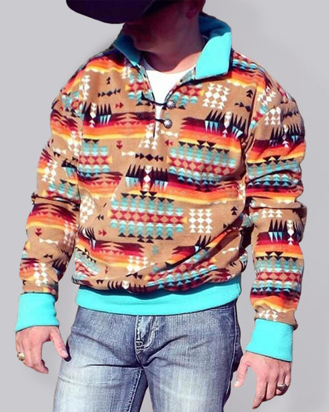 Fashion casual pullover long-sleeved sweater print top