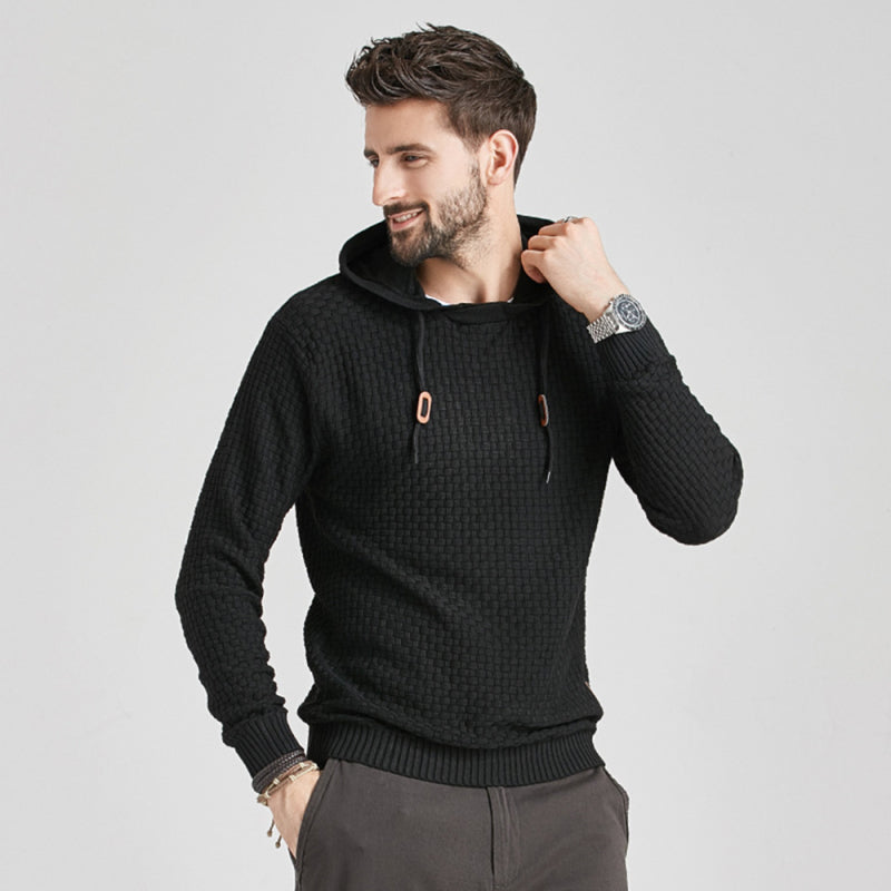 Bastien Beaumont — Hooded Pullover Knitwear Sports Casual Men's Sweater, alternate view 9
