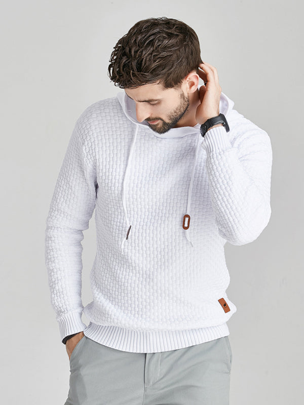 Bastien Beaumont — Hooded Pullover Knitwear Sports Casual Men's Sweater, alternate view 6