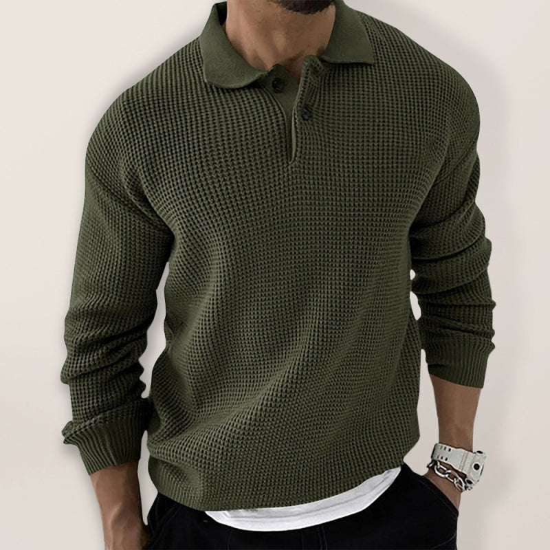 Etienne Beaumont — Lapel Sweater Men's Fashion Urban Slim Long Sleeve Knitted Sweater, alternate view 10