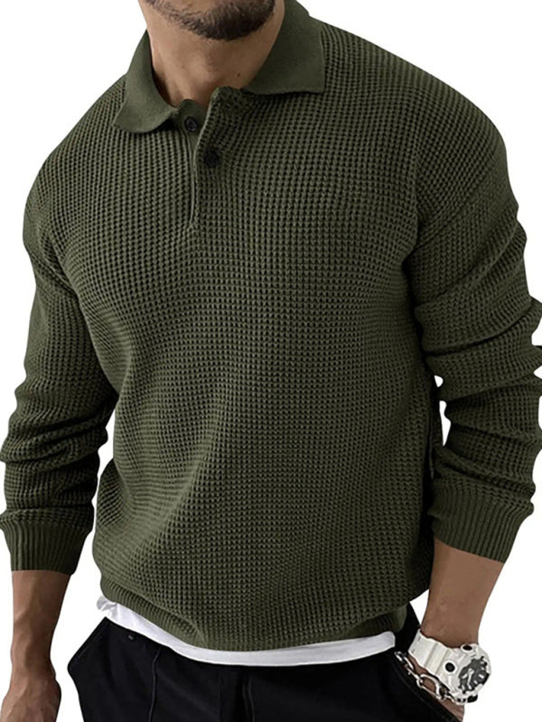 Etienne Beaumont — Lapel Sweater Men's Fashion Urban Slim Long Sleeve Knitted Sweater, alternate view 11
