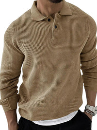 Etienne Beaumont — Lapel Sweater Men's Fashion Urban Slim Long Sleeve Knitted Sweater
