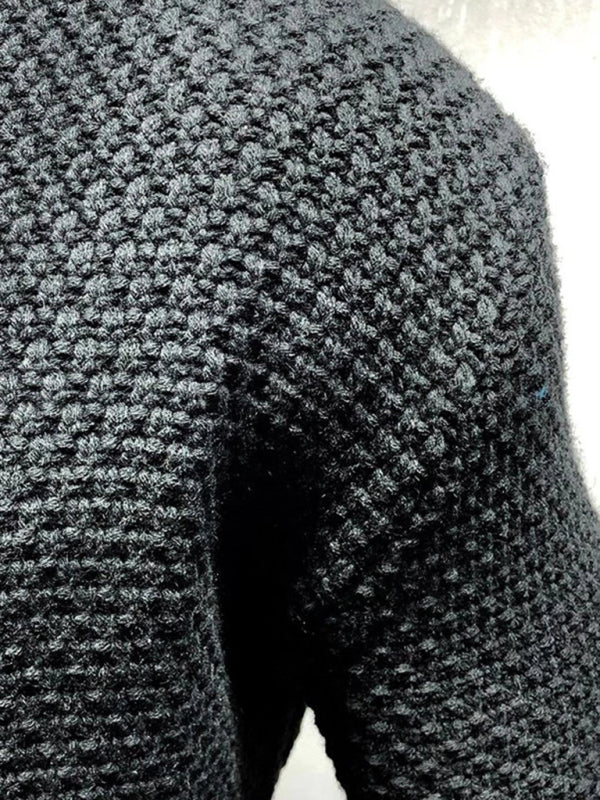 Fable Moreau — Solid Color Mid-Length Loose Cardigan Knitted Jacket, alternate view 3