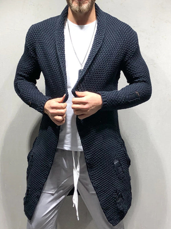 Fable Moreau — Solid Color Mid-Length Loose Cardigan Knitted Jacket, alternate view 11
