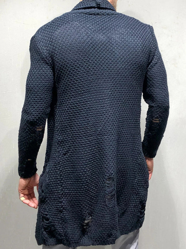 Fable Moreau — Solid Color Mid-Length Loose Cardigan Knitted Jacket, alternate view 10