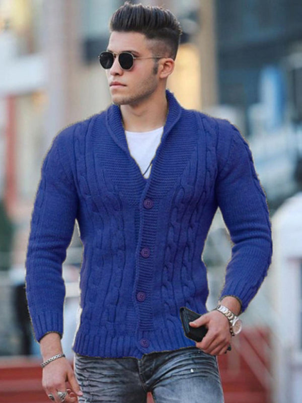 Isidore Laurent — New Sweater Men's Knitted Cardigan Solid Color Slim Men's Jacket, alternate view 5