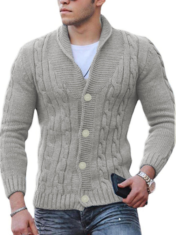 Isidore Laurent — New Sweater Men's Knitted Cardigan Solid Color Slim Men's Jacket, alternate view 2