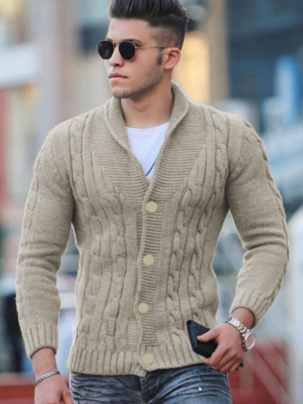 Isidore Laurent — New Sweater Men's Knitted Cardigan Solid Color Slim Men's Jacket