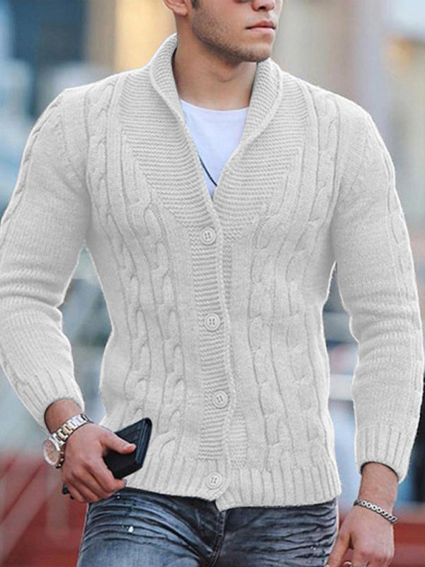 Isidore Laurent — New Sweater Men's Knitted Cardigan Solid Color Slim Men's Jacket, alternate view 9