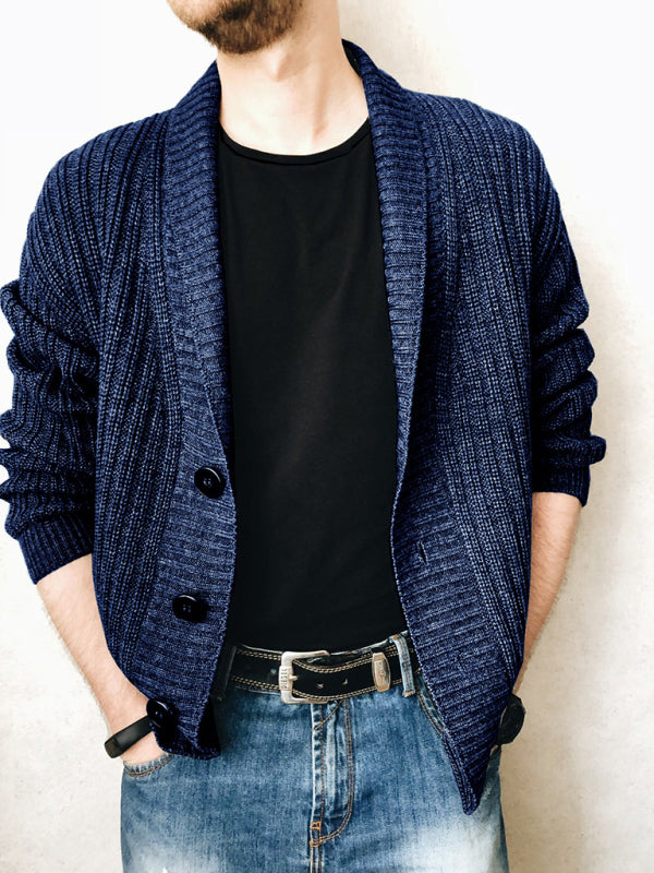 Thierry Laurent — Men's Casual Ribbed Open Front Cardigan, alternate view 4