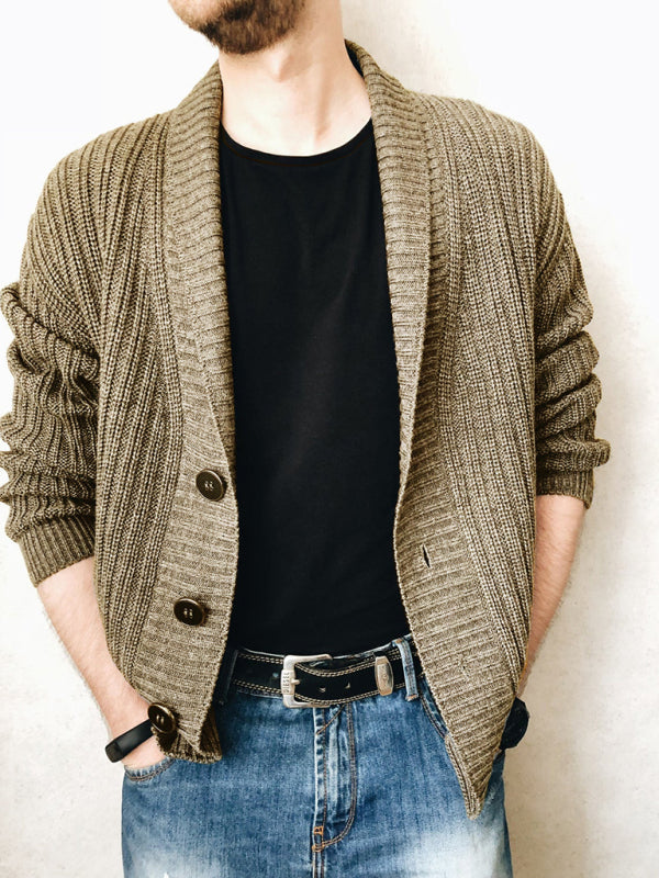 Thierry Laurent — Men's Casual Ribbed Open Front Cardigan, alternate view 10