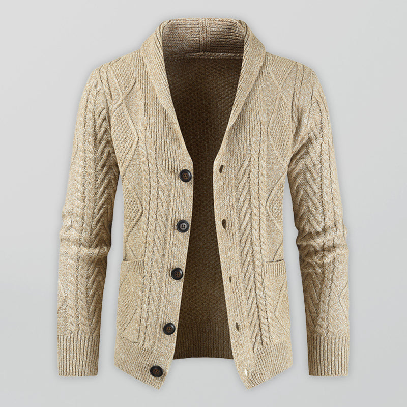 Silas Beaumont — Men's Business Self Design Open Front Cardigan, alternate view 4