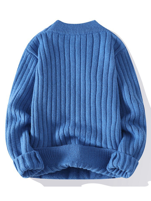 Griffin Beaumont — New Men's Loose Casual Round Neck Knitted Sweater, alternate view 4