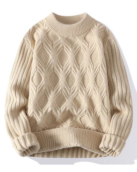 New Men's Loose Casual Round Neck Knitted Sweater