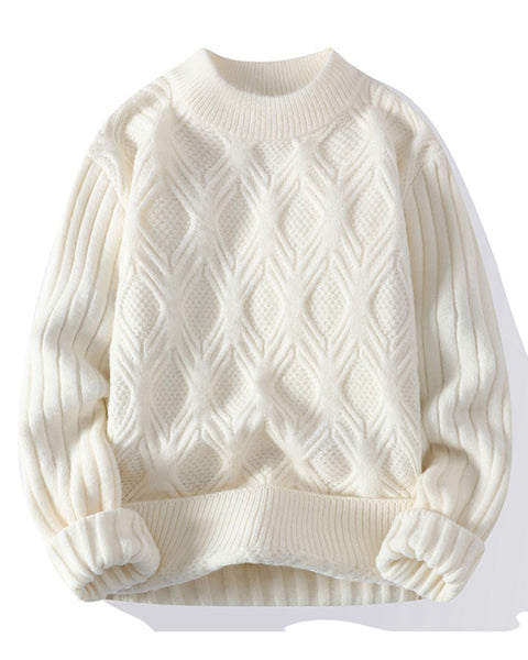 New Men's Loose Casual Round Neck Knitted Sweater