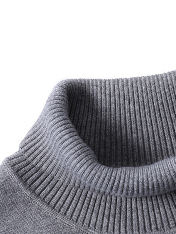 Laurent Beaumont — Turtleneck Men's Pullover Sweater Casual Knitwear, alternate view 16