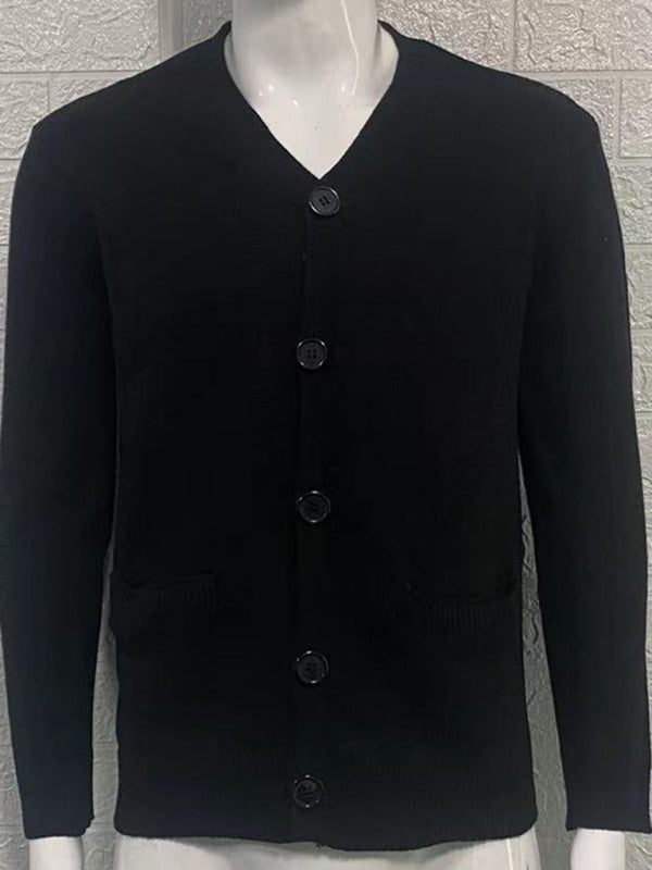 Dominic Laurent — Men's V-neck long-sleeved slim cardigan jacket, alternate view 10