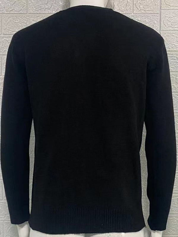 Dominic Laurent — Men's V-neck long-sleeved slim cardigan jacket, alternate view 11