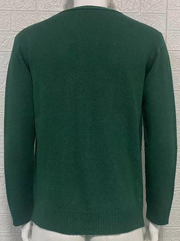 Dominic Laurent — Men's V-neck long-sleeved slim cardigan jacket, alternate view 13
